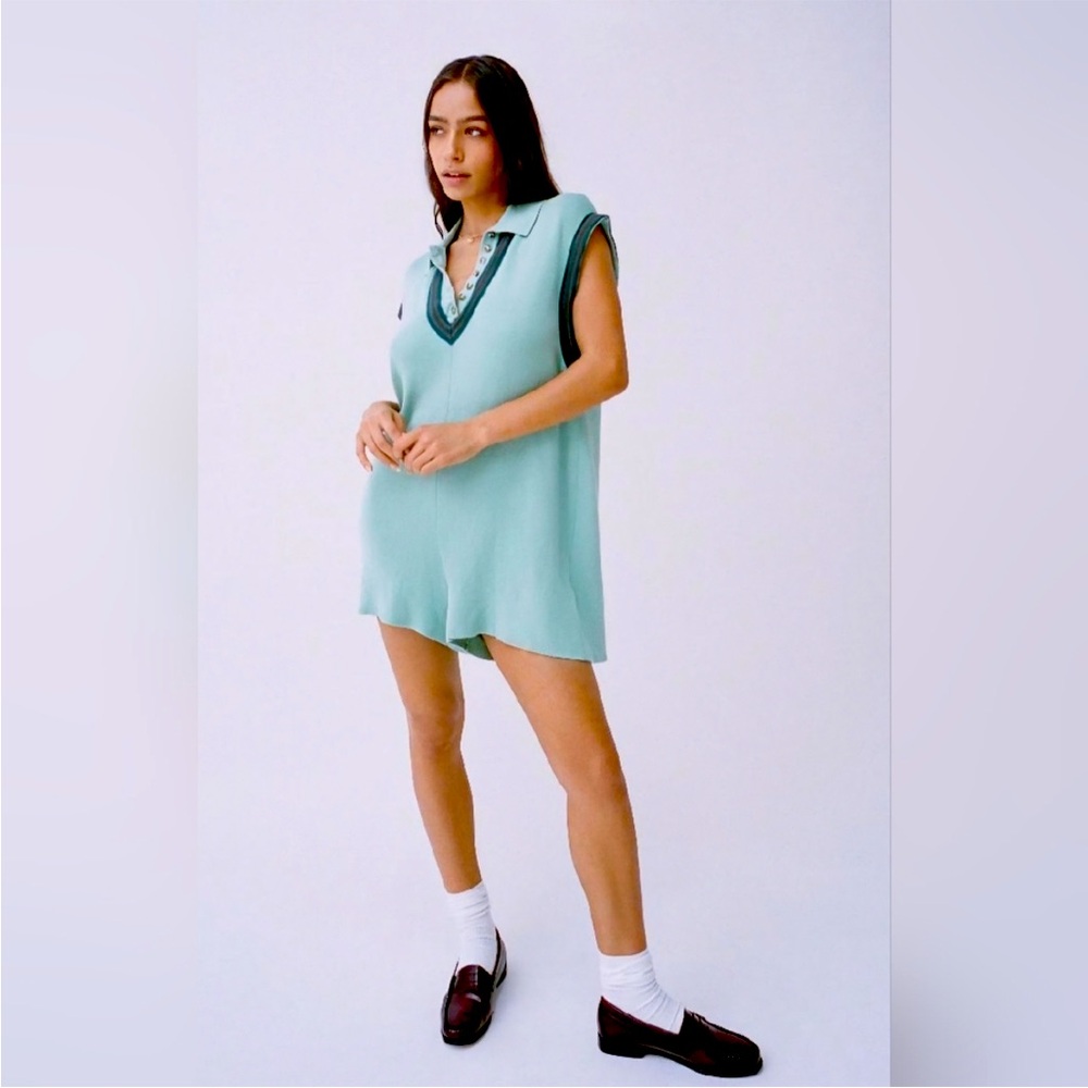 NWT Urban Outfitters UO Lauryn Collared Knit Romper